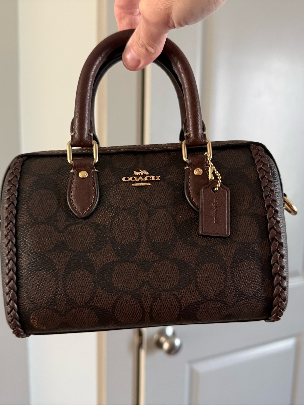 Coach Outlet Mini Rowan Crossbody Bag In Signature Canvas With Fringe - Picture 4 of 5
